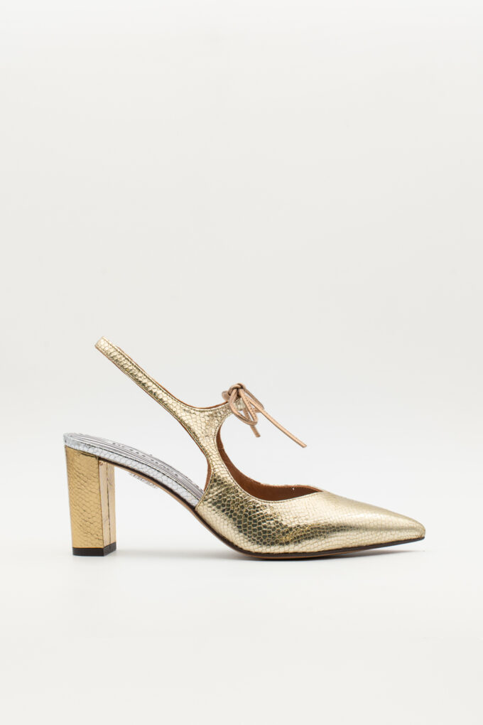 Salón Slingback Adara Dorado Brillo elaphe