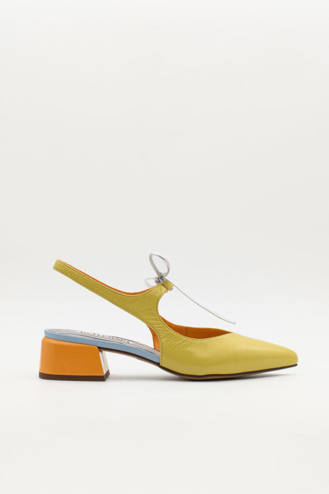 Slingback de tacón medio Nea amarillo naranja