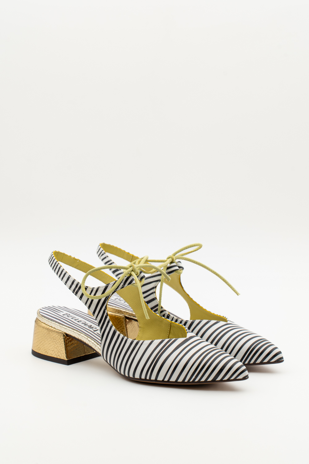 Slingback de tacón medio Nea lyne oro oscuro Brillo elaphe - Imagen 2