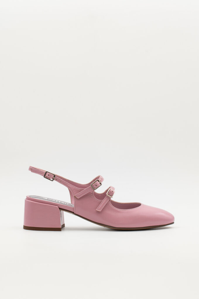 Slingback de tacón medio Victorie rosa