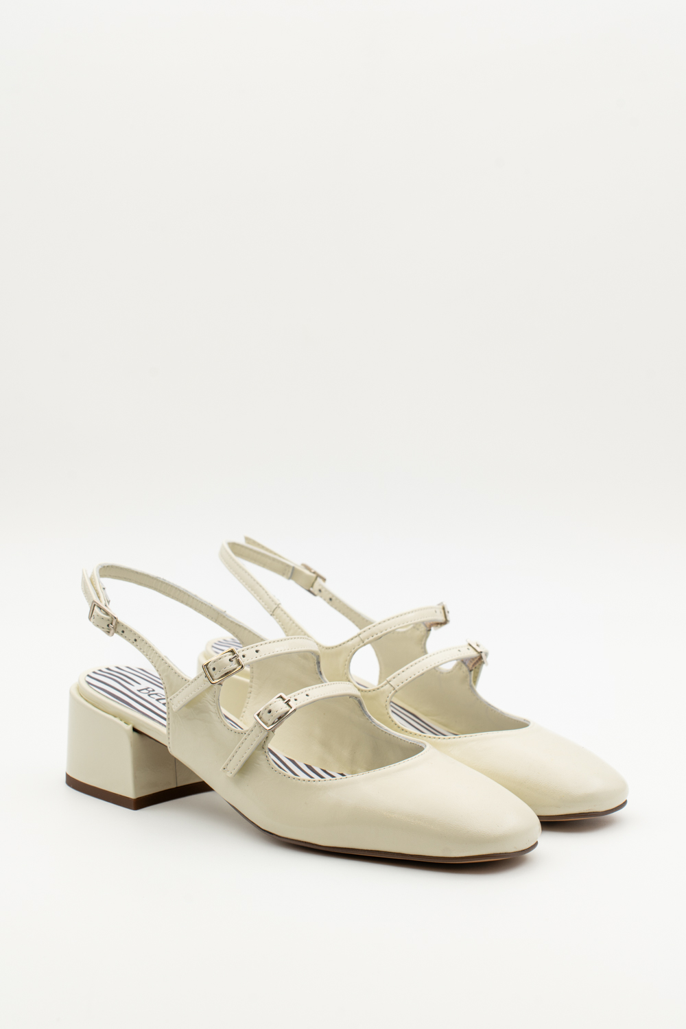 Slingback de tacón medio Victorie blanco - Imagen 2