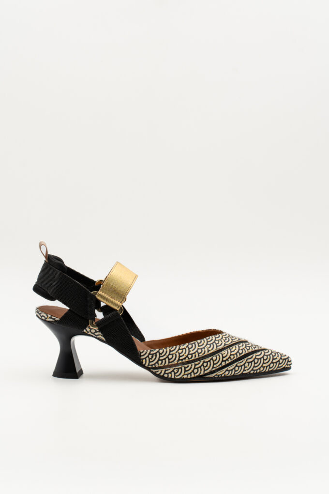 Slingback de tacón medio Elba art déco