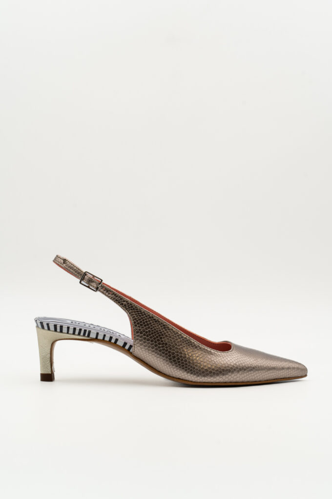 Salón Slingback Maelle Oro antiguo brillo elaphe