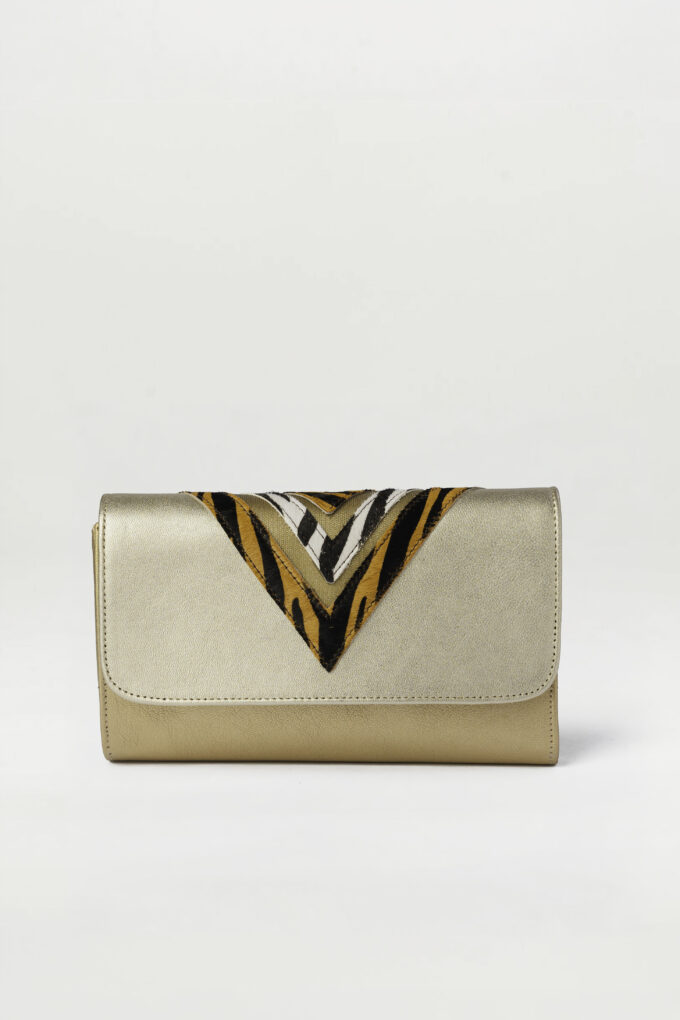 Bolso Tresse oro oscuro equus negro naranja