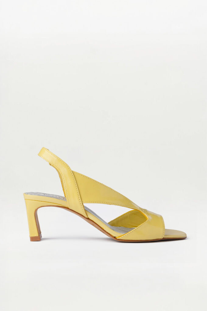 Sandalia tacón slingback Solene amarillo
