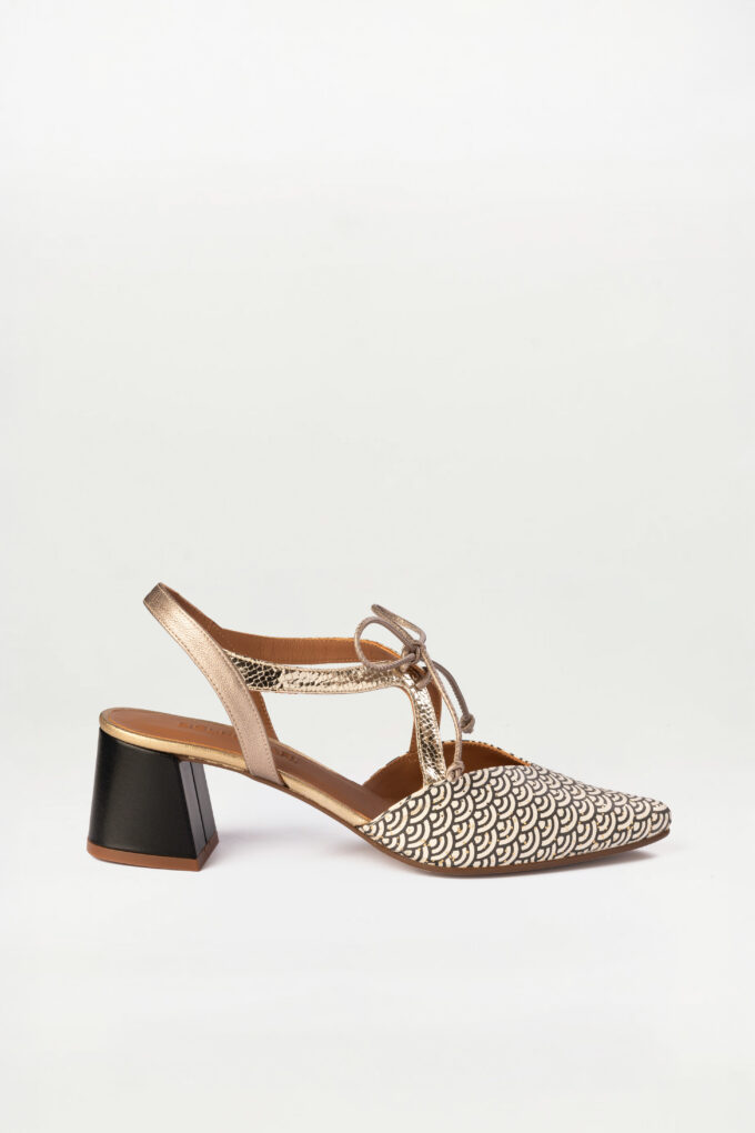 Salón slingback Anne art decó negro
