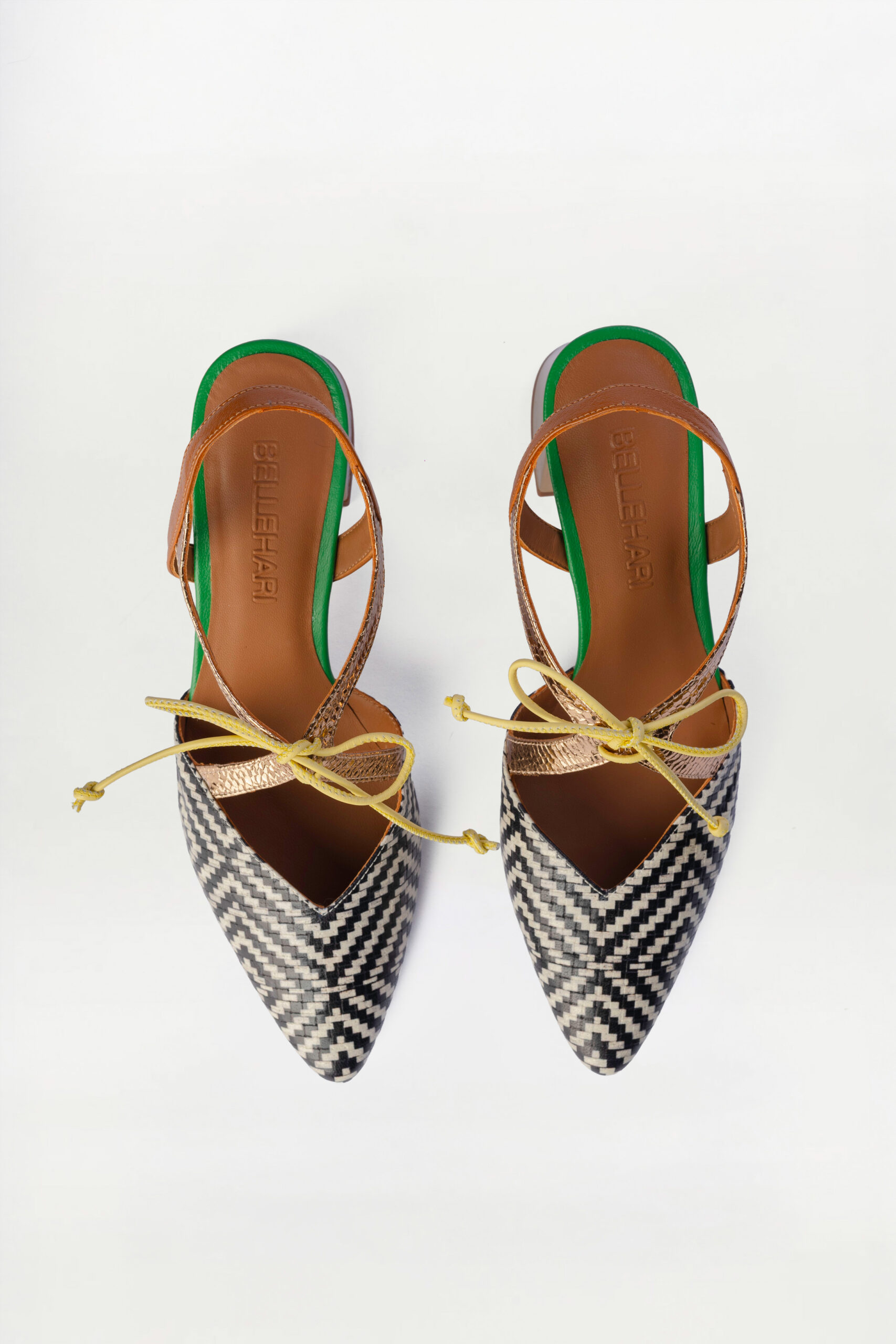 Salón slingback Anne diamette Dorado Brillo elaphe - Imagen 4