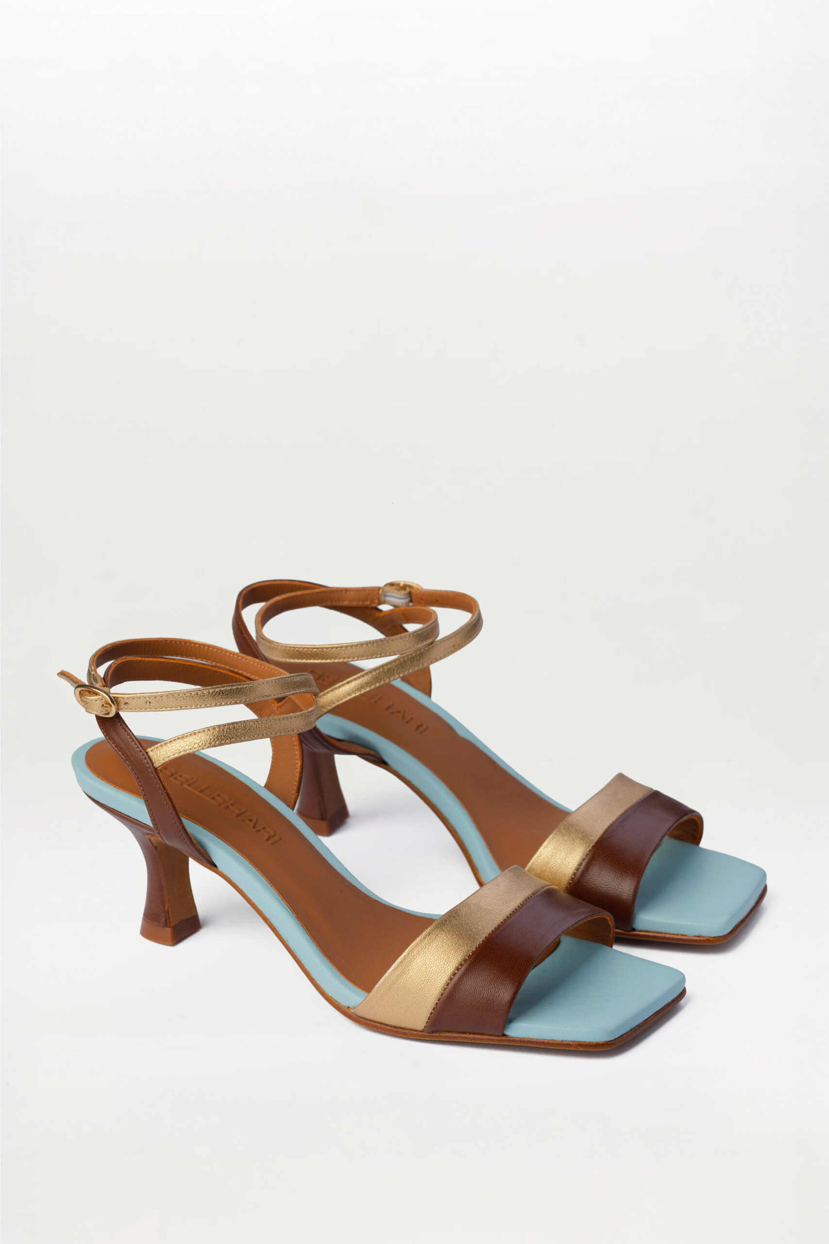 Sandalia de tacón Piero marron oro oscuro - Imagen 2
