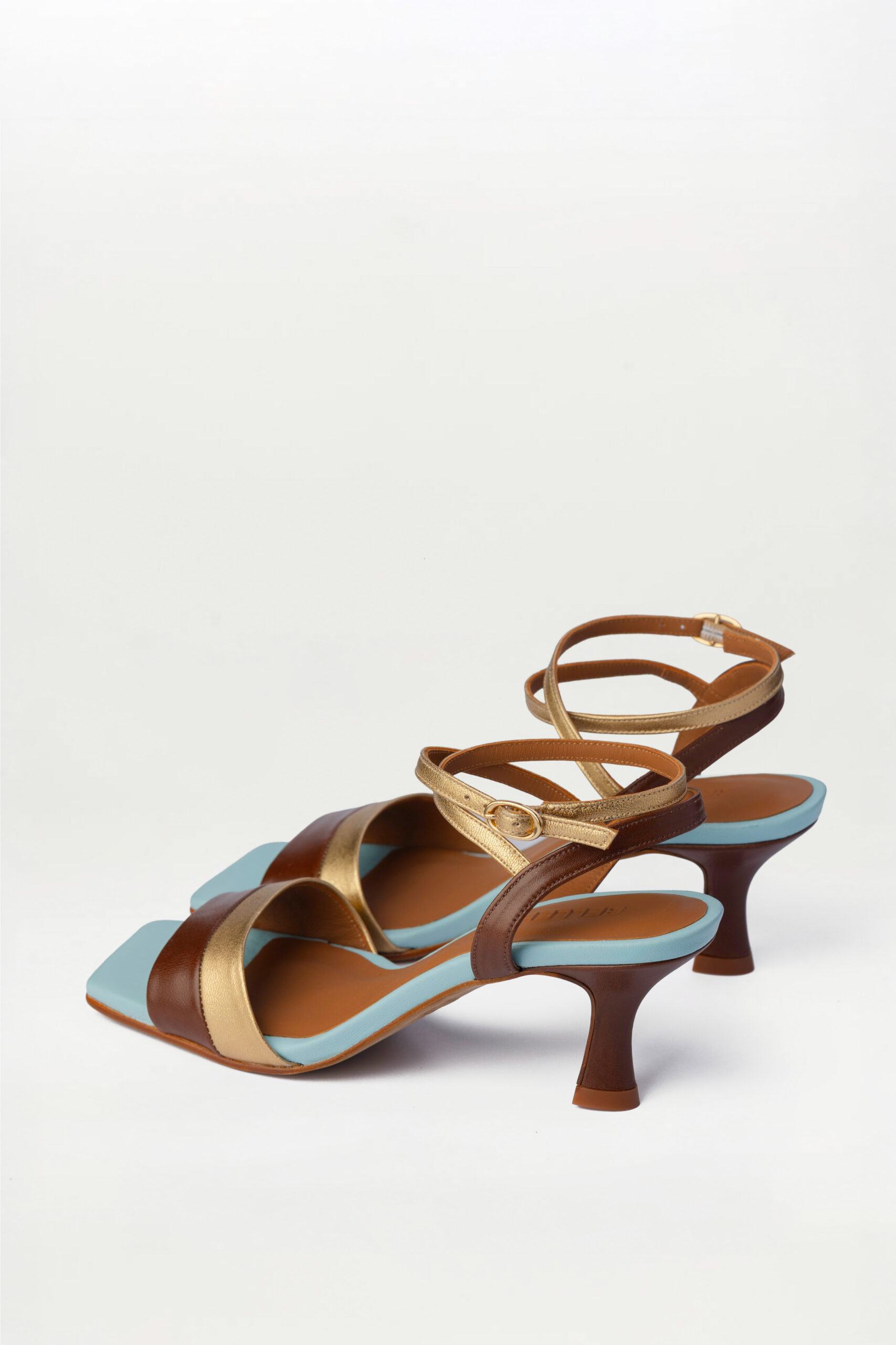 Sandalia de tacón Piero marron oro oscuro - Imagen 3