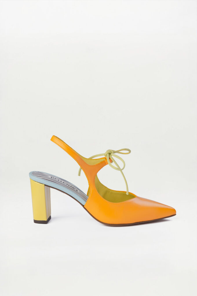 Salón Slingback Adara Naranja amarillo