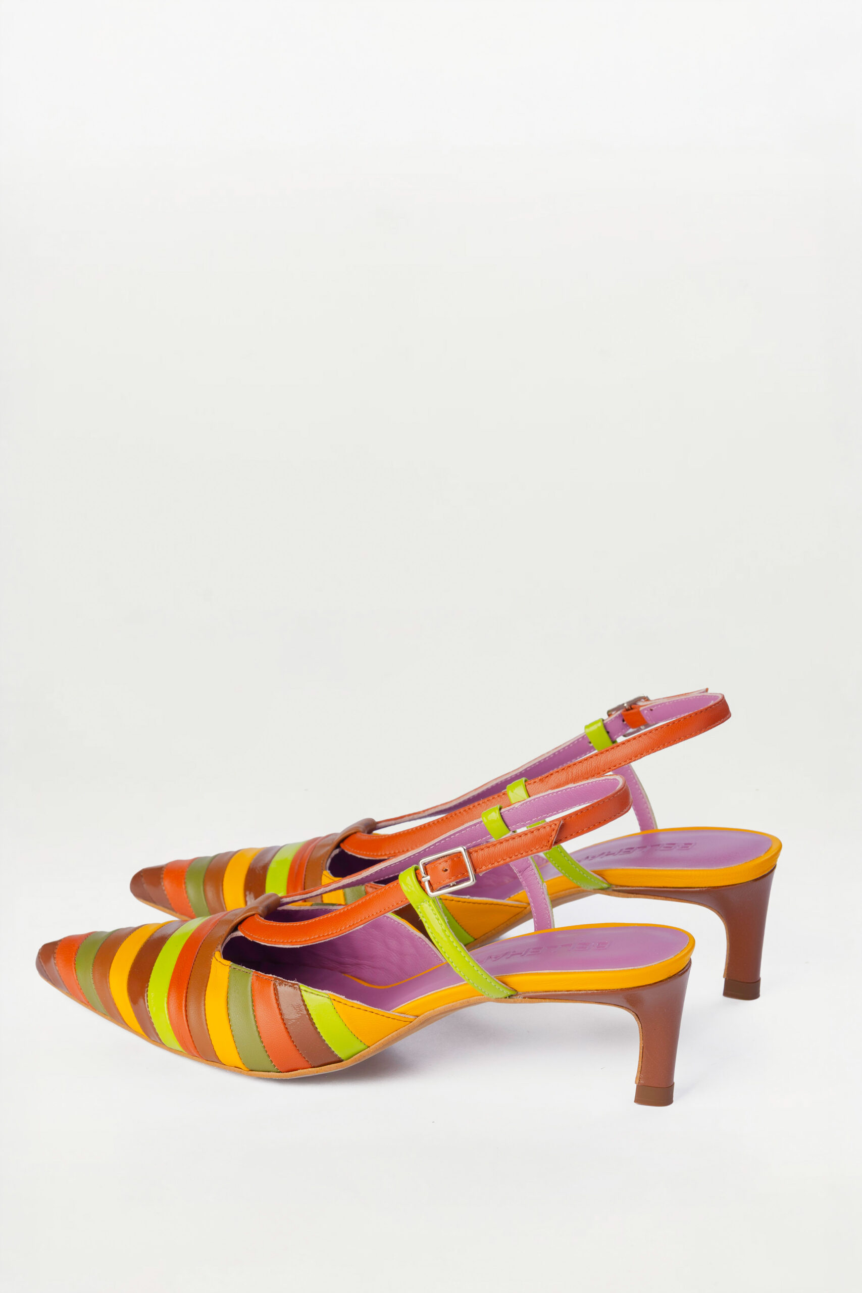 Salón Slingback Sirocco naranja verde - Imagen 3