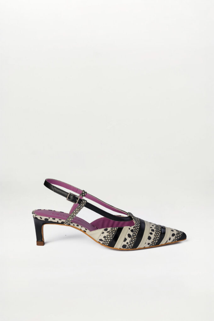 Salón Slingback Sirocco negro blanco