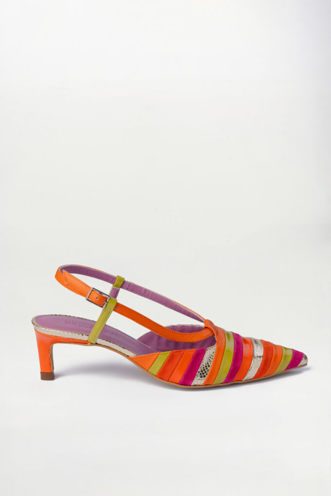 Salón Slingback Sirocco naranja fucsia