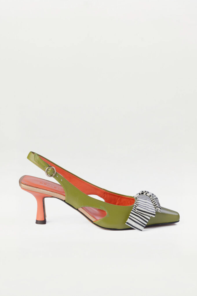 Salón Slingback Zeline Elaphe verde lyne