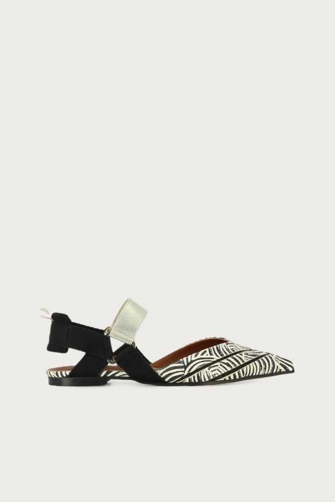 Slingback plano Elba spiral negro
