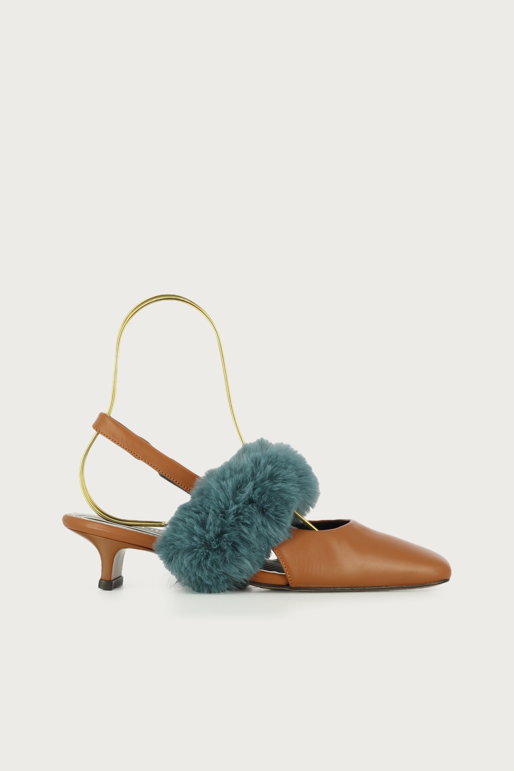 Salón slingback marrón azul