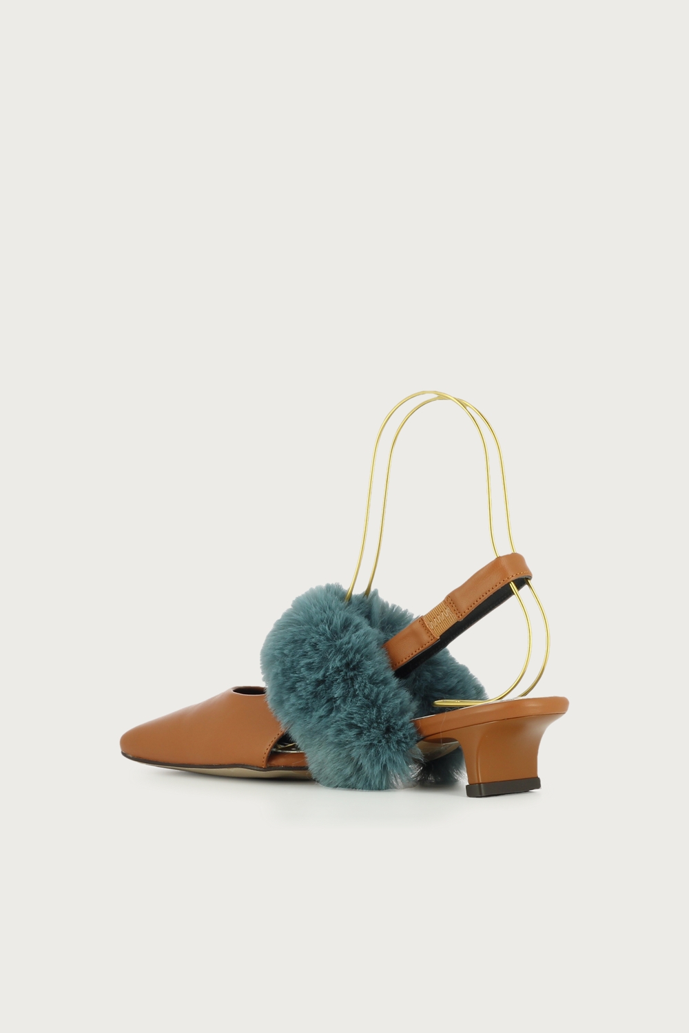 Salón slingback marrón azul - Imagen 3