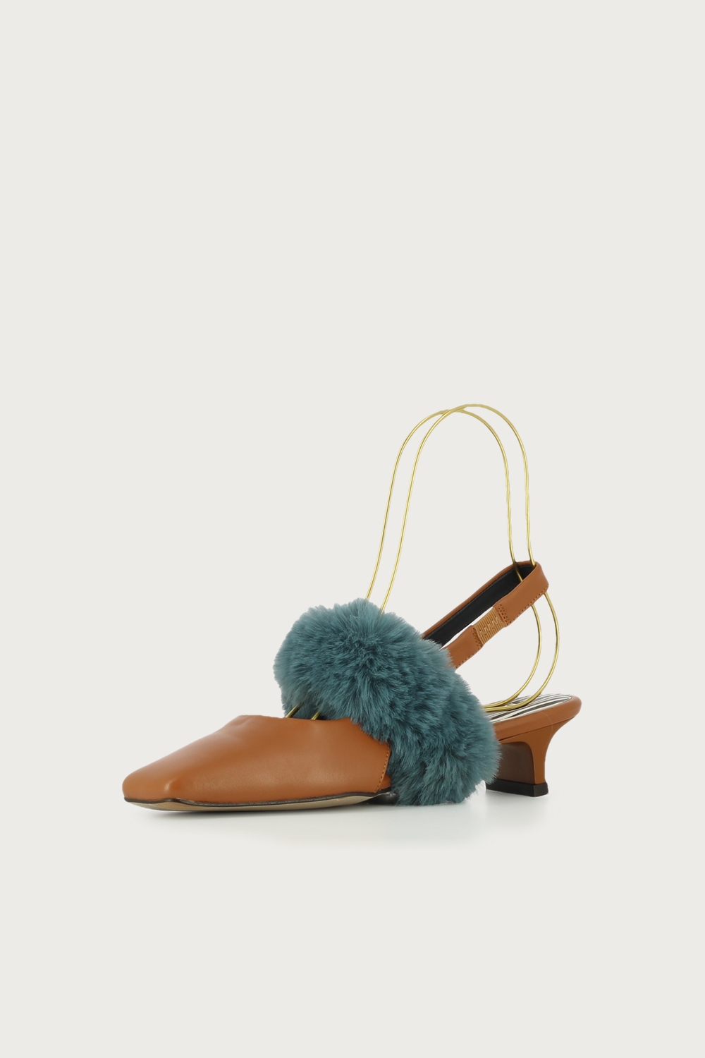 Salón slingback marrón azul - Imagen 4