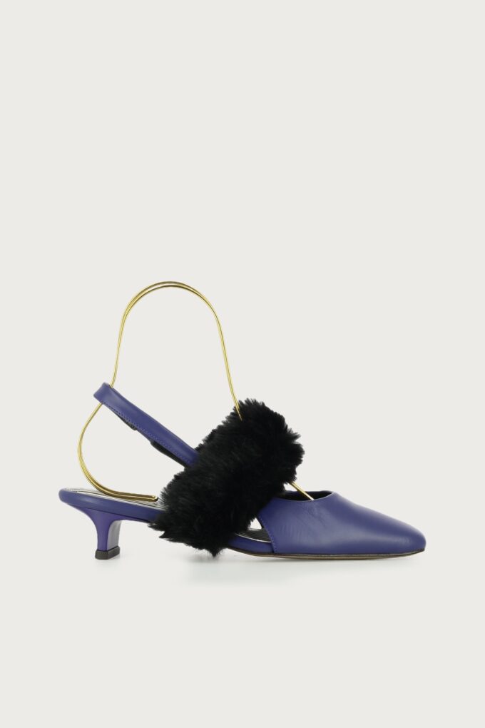 Salón slingback morado negro