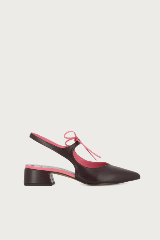 Salón slingback Nea berengena rosa