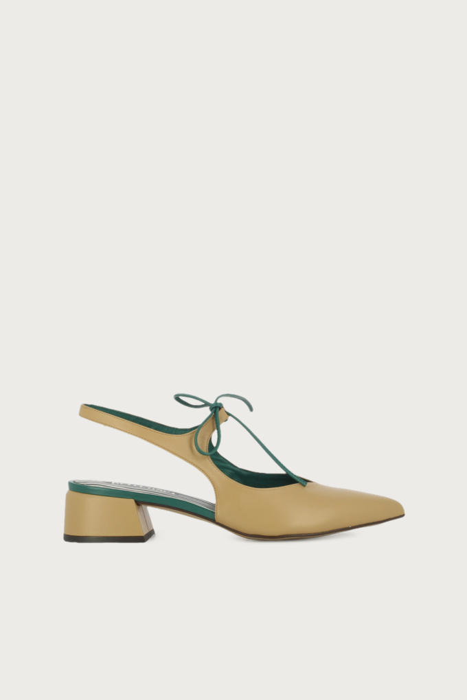 Salón slingback Nea mostaza claro verde
