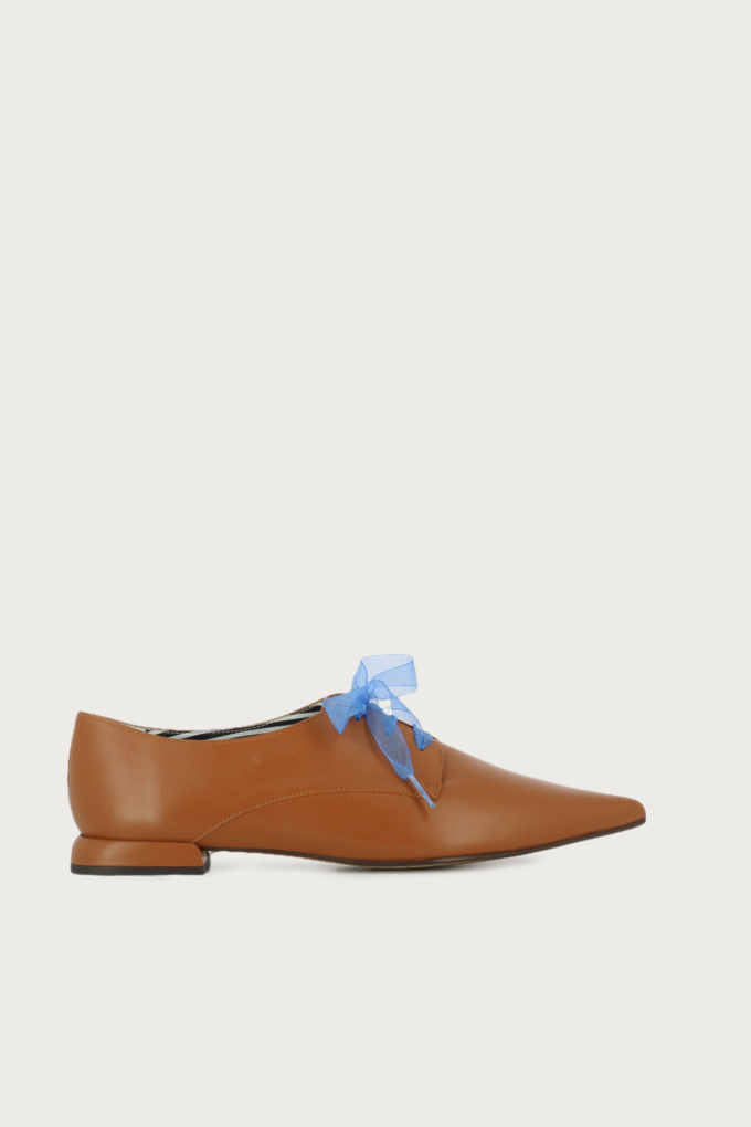 Zapato plano blucher Perrot marrón azul