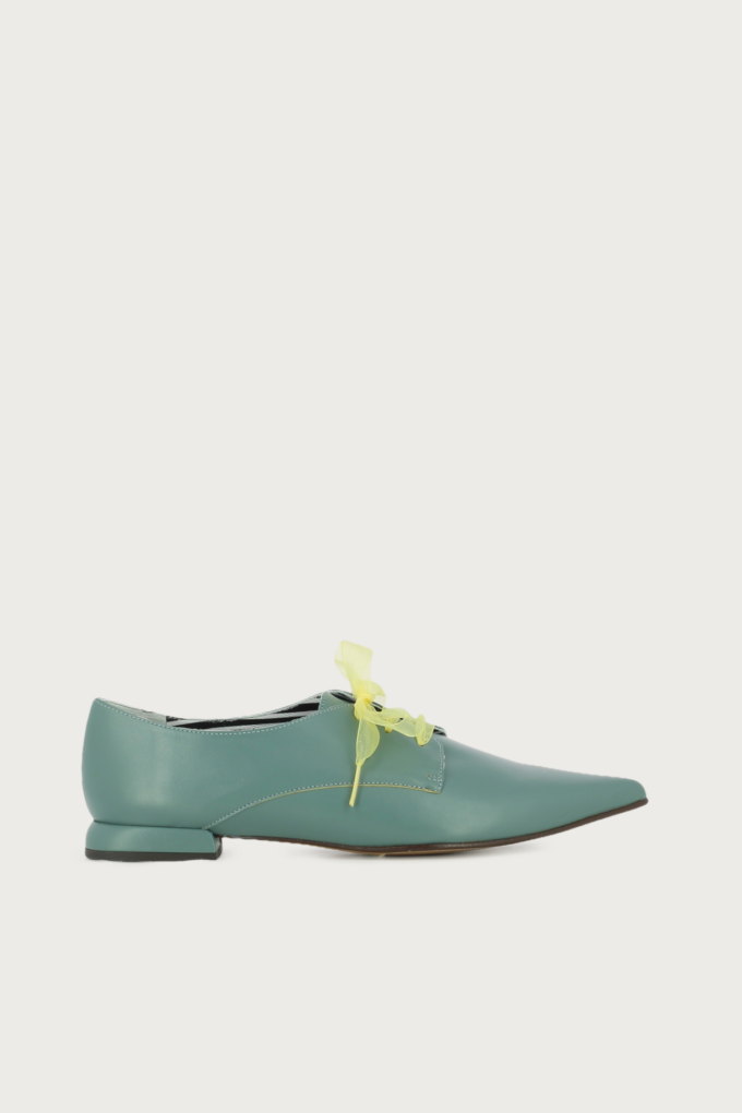 Zapato plano blucher Perrot turquesa amarillo