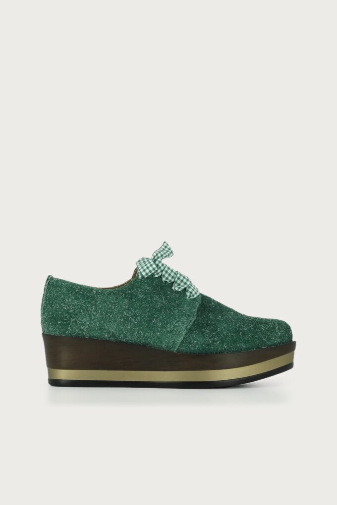 Blucher plataforma texturizado Jade verde