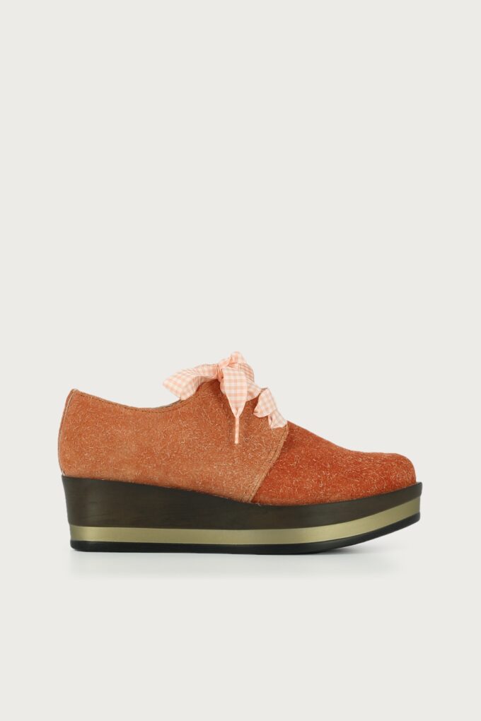 Blucher plataforma texturizado Jade naranja