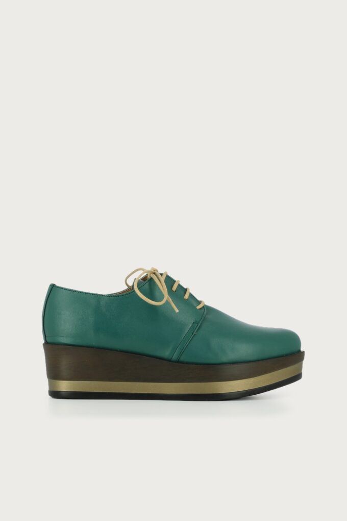 Blucher plataforma Jade verde mostaza claro