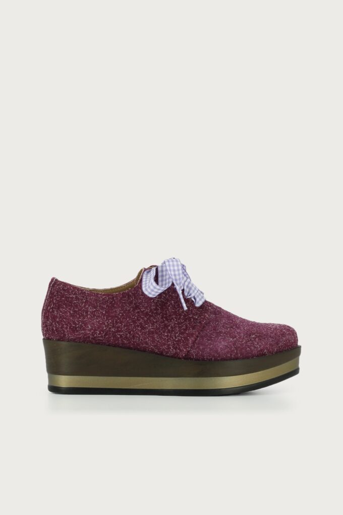 Blucher plataforma texturizado Jade berenjena