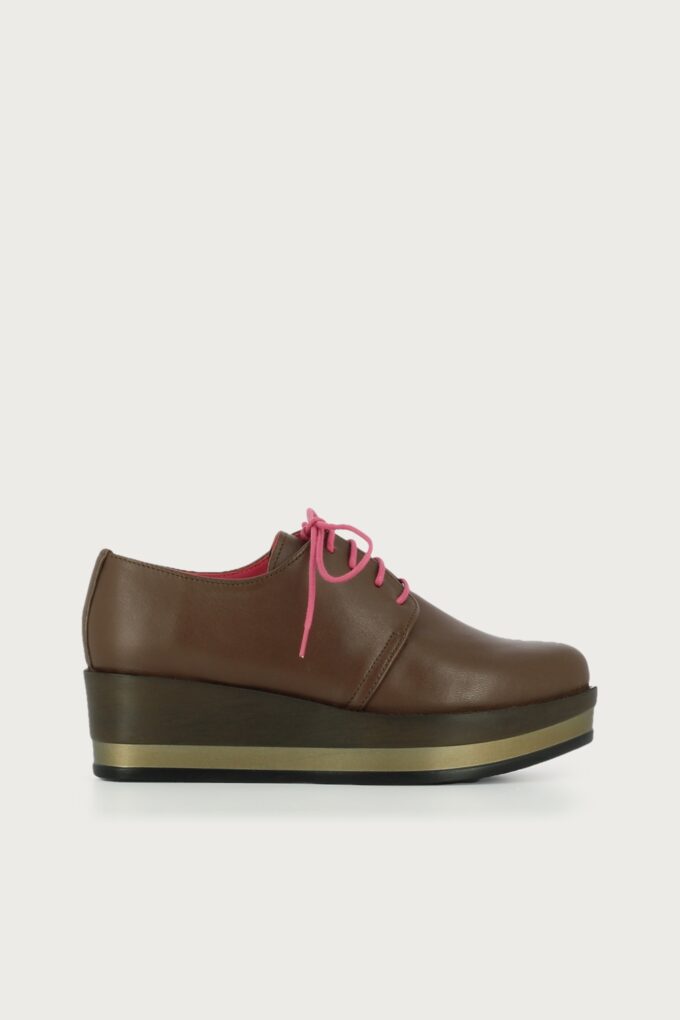 Blucher plataforma Jade marrón rosa