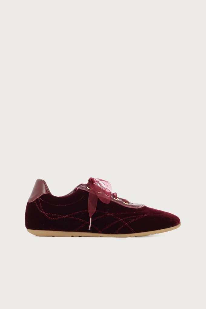 Sneaker terciopelo Tiphaine burdeos
