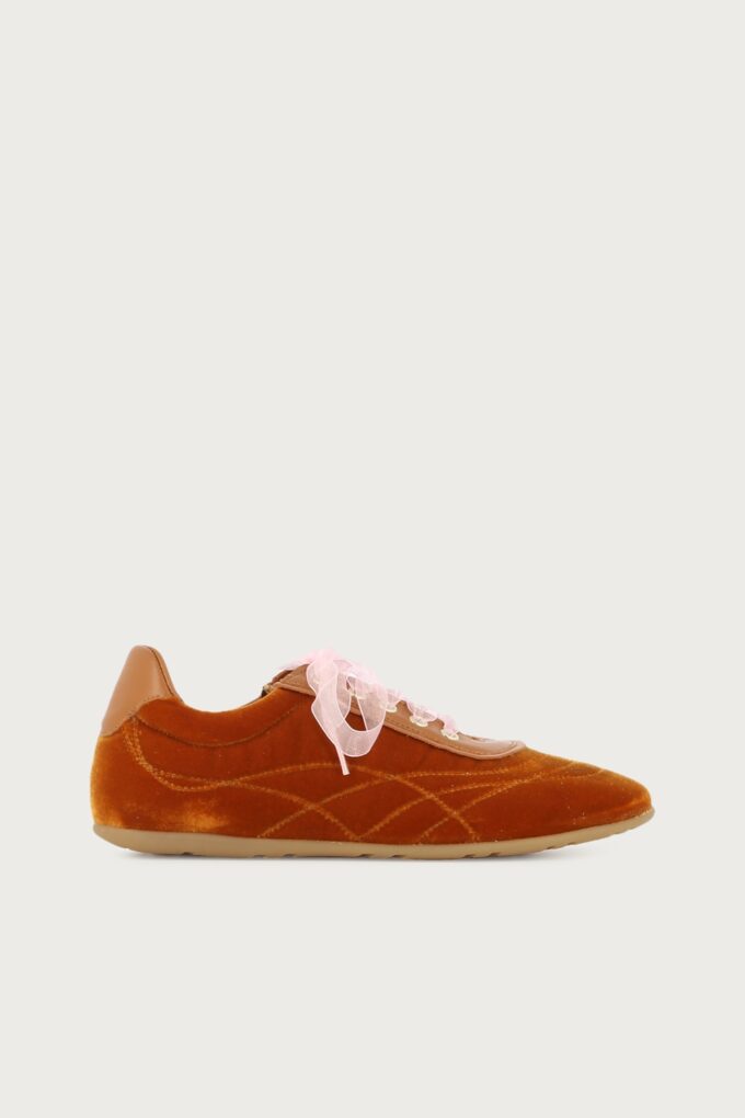 Sneaker terciopelo Tiphaine naranja