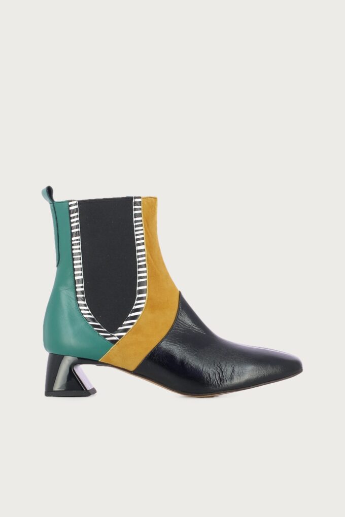 Botín chelsea Melusine negro verde