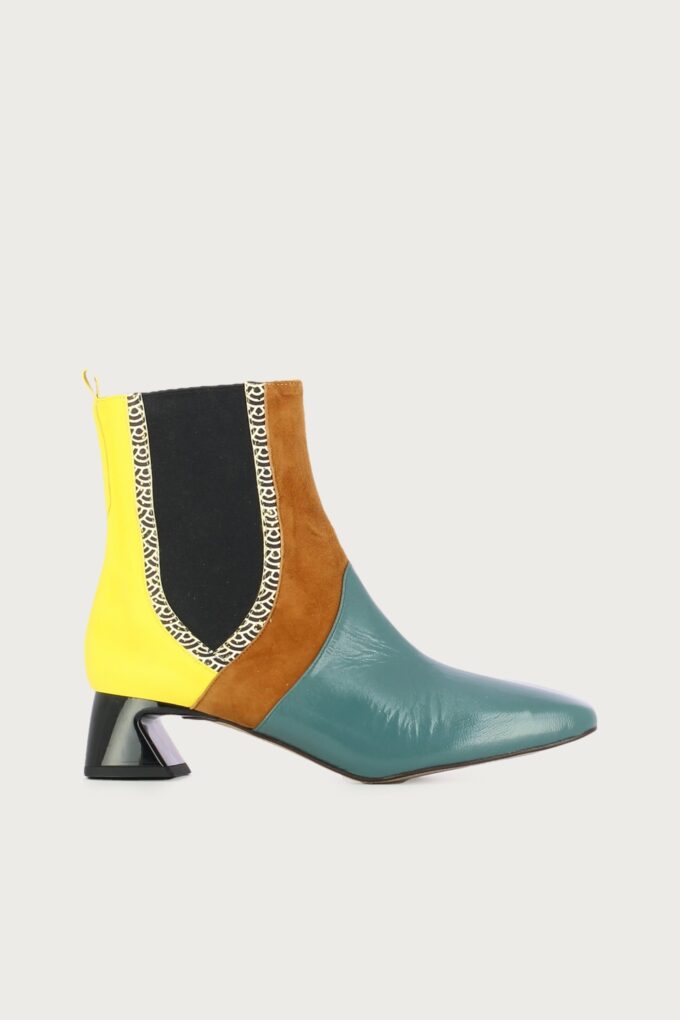 Botín chelsea Melusine turquesa amarillo