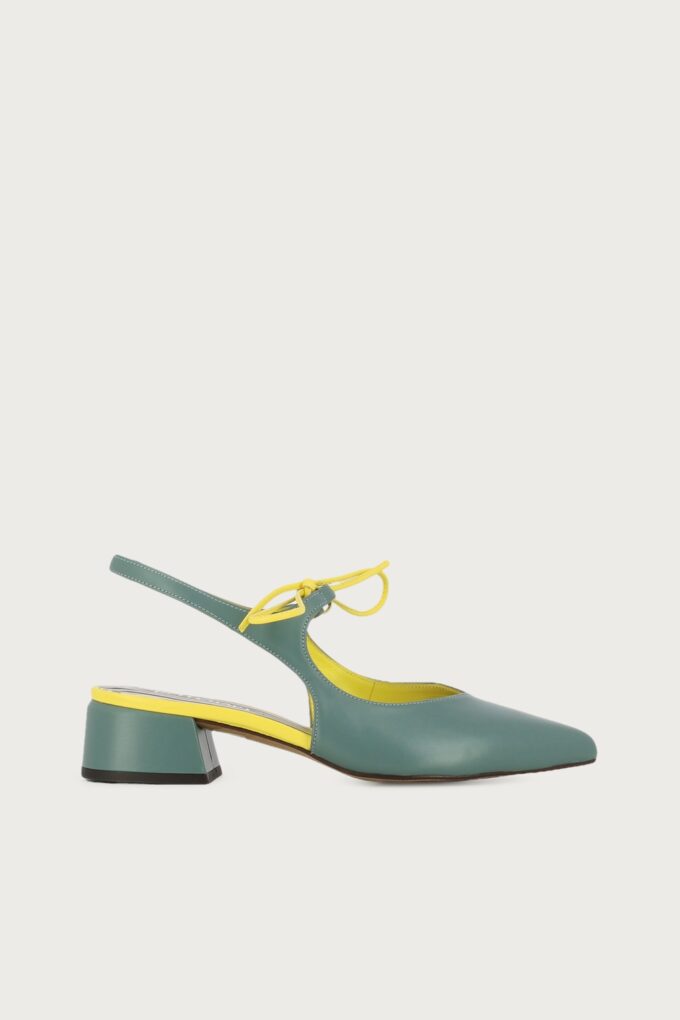 Salón slingback Nea turquesa amarillo